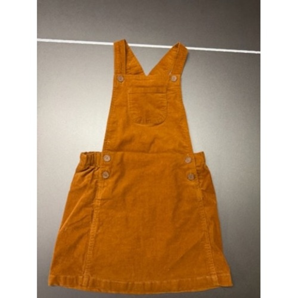 Cynthia Rowley Girls Mustard Yellow Corduroy Pinafore Overall Dress Size 7
